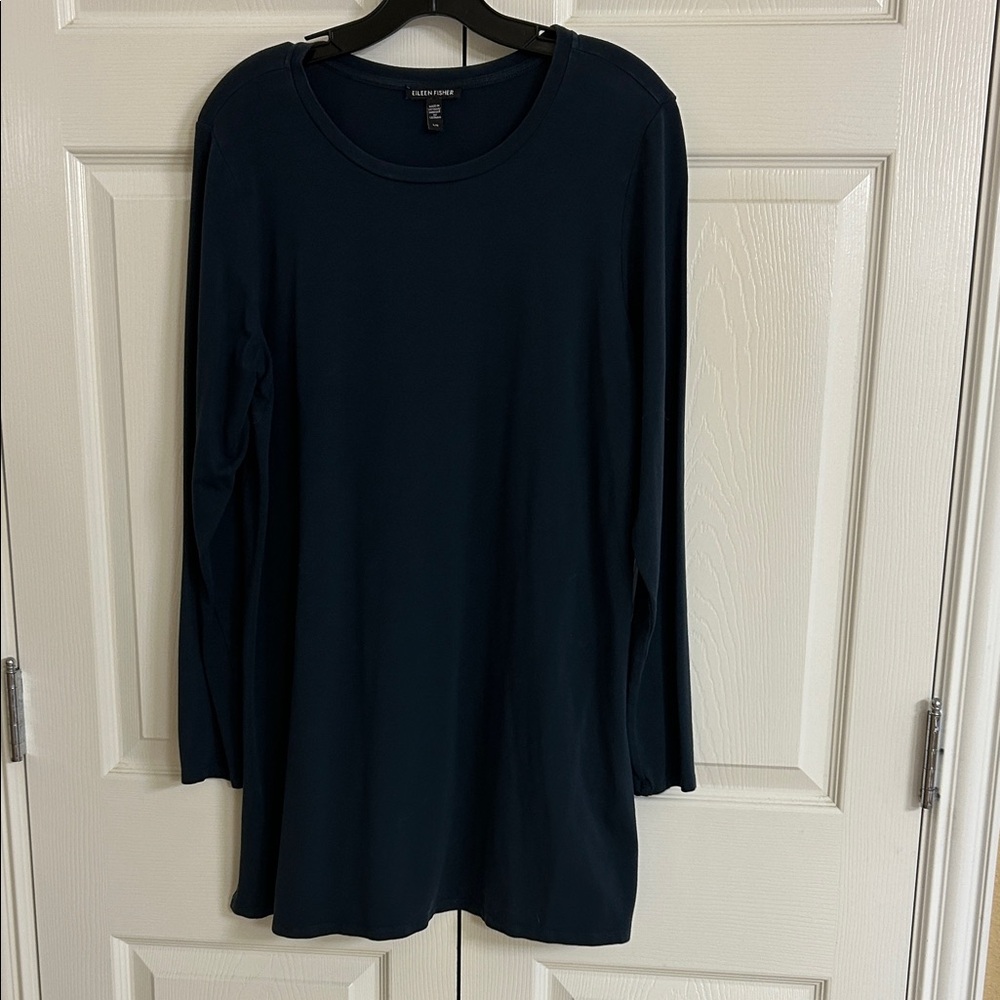 Eileen Fisher Midnight Blue Crew Neck Top
